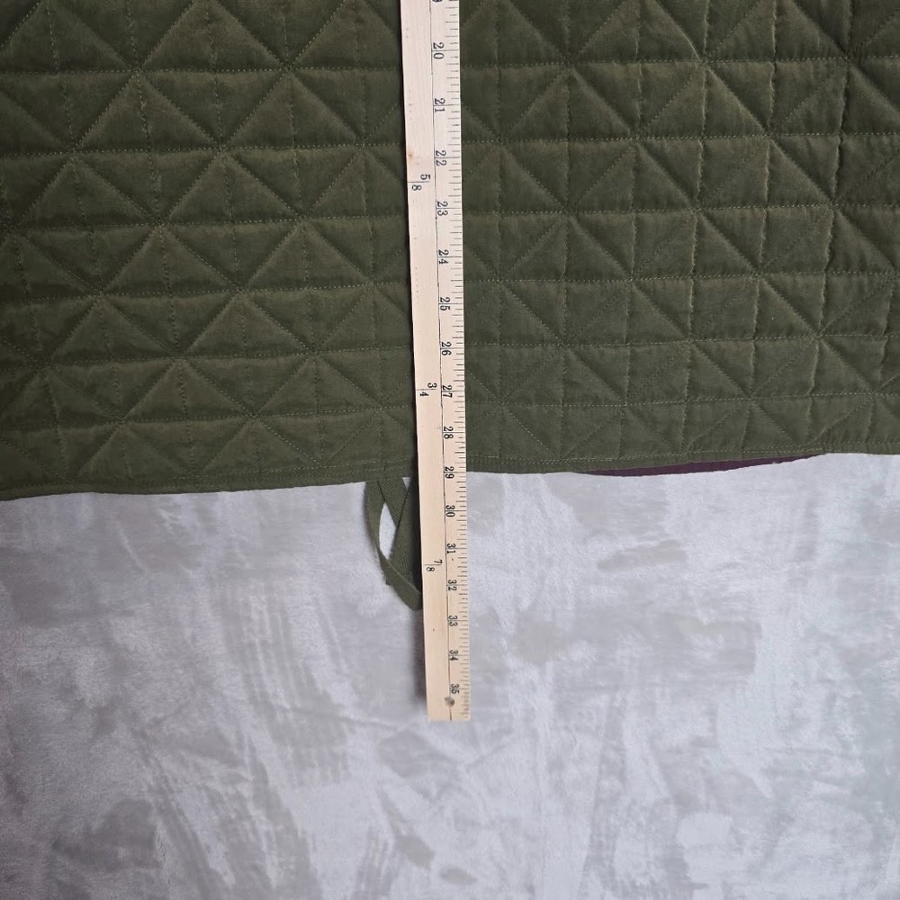 Signature Weekend Olive Green Quilted Jacket Women's XL Belted Zip Front Lined - Picture 6 of 12